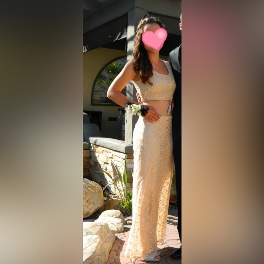Custom Taylor Swift Fearless Two-Piece Prom Dress - Champagne/Diamond - 2